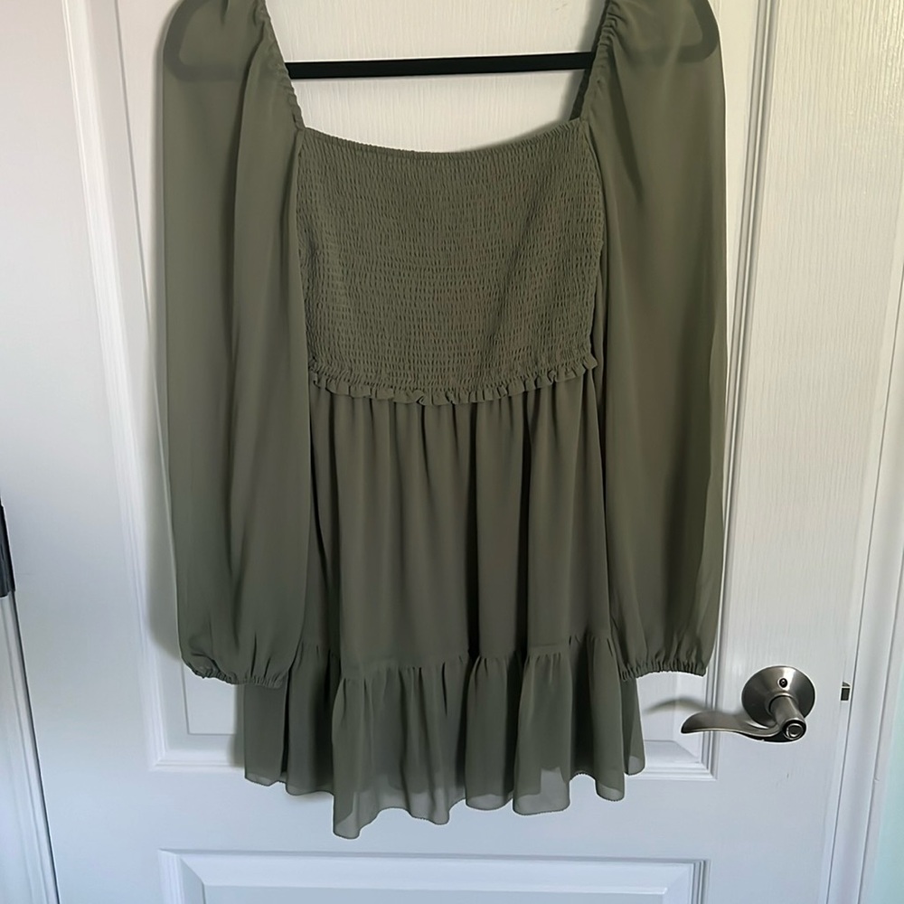 Aritzia green mini dress